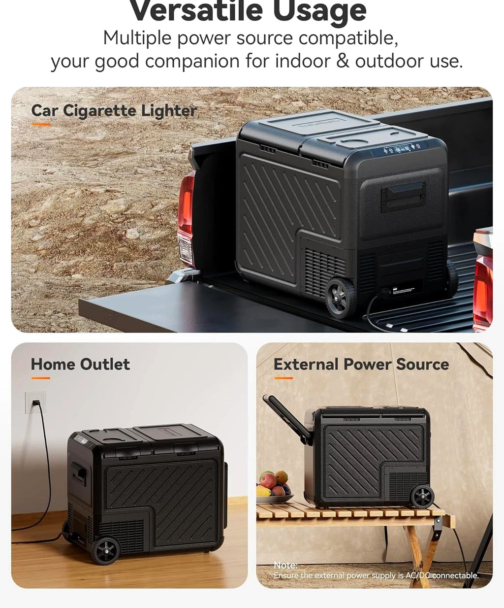 WOLFBOX 39/48/58qt Portable Freezer Fridge Cooler Car Camping Truck Refrigerator