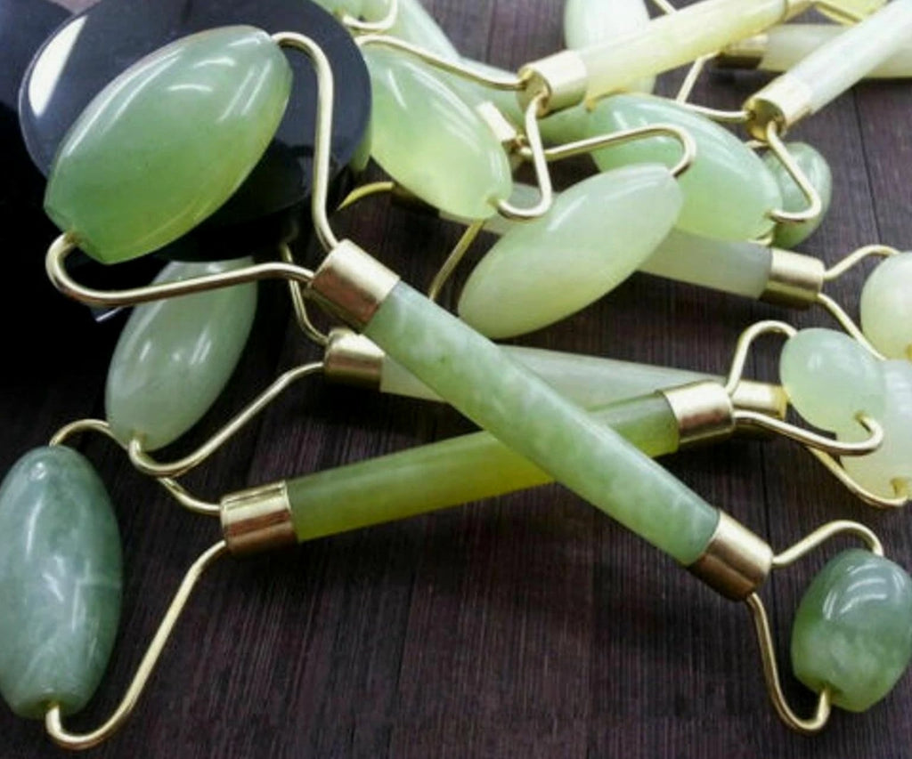 Natural Jade Guasha Facial Beauty Massage Tool - Jade Roller Face Massager