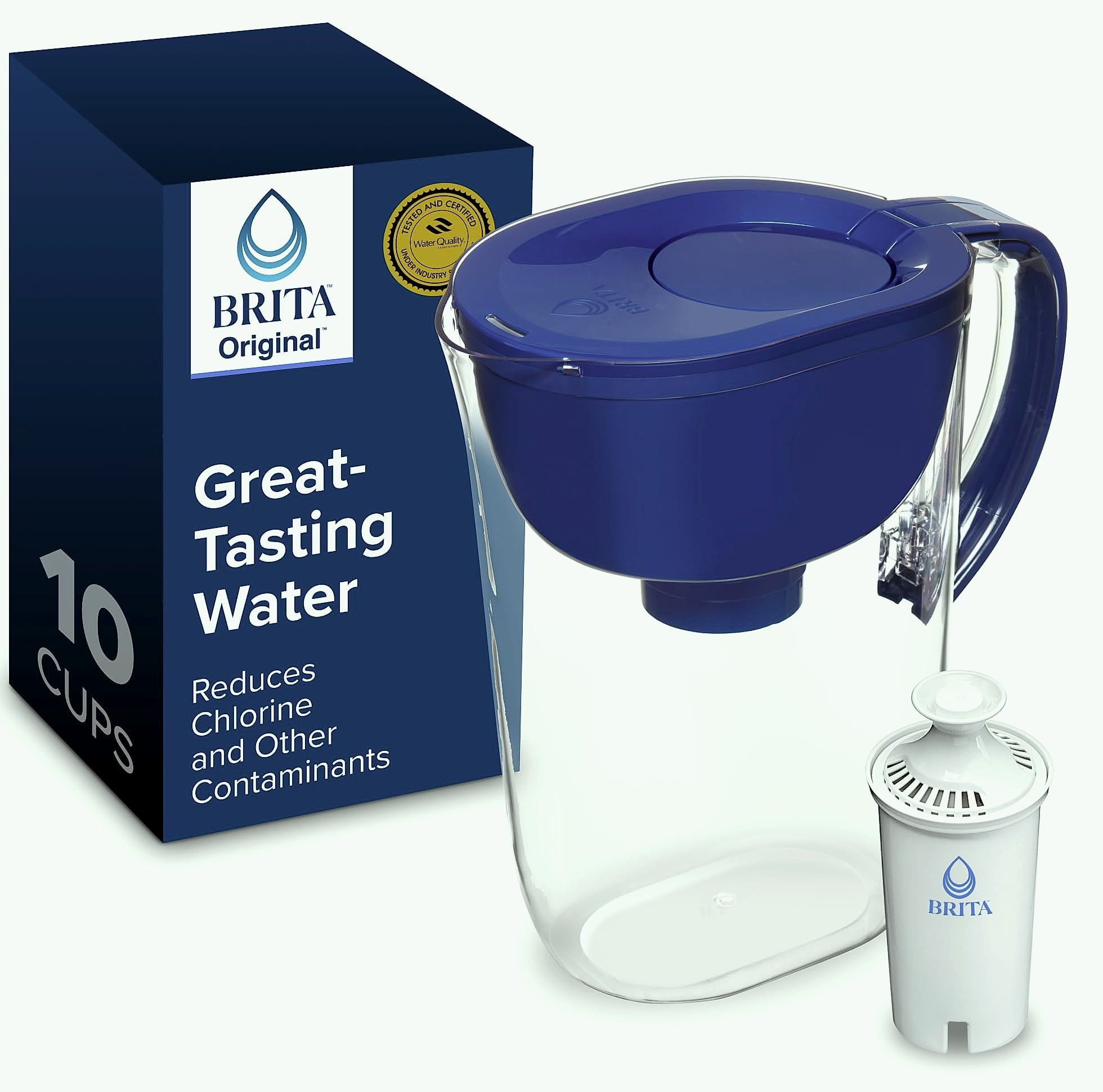 Brita Large 10-Cup Water Filter Pitcher, BPA-Free