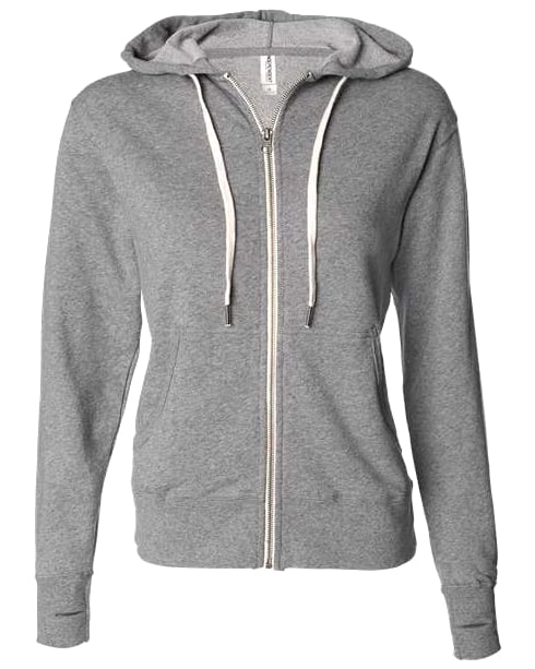 Independent Trading Co PRM90HTZ Heathered French Terry Full-Zip Hoodie Unisex