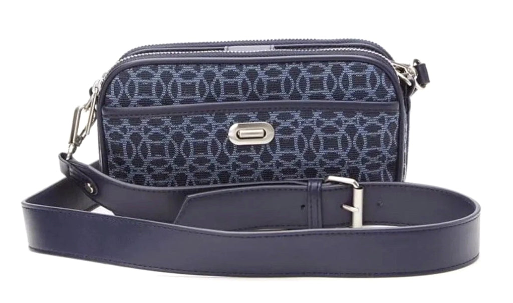 Time and Tru Women's Annamarie Woven Crossbody Bag Purse Handbag Strap Blue  👜