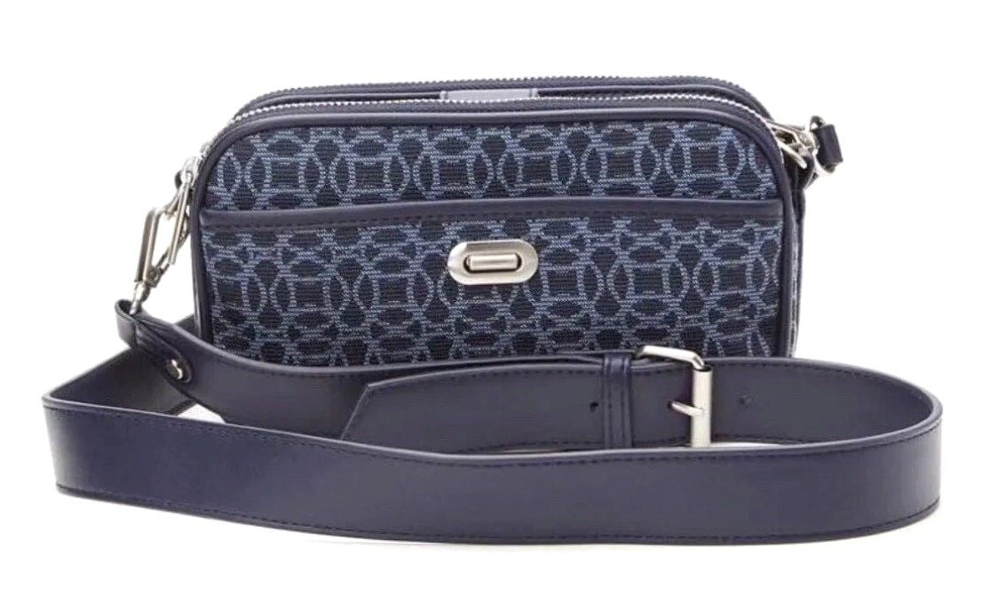 Time and Tru Women's Annamarie Woven Crossbody Bag Purse Handbag Strap Blue  👜