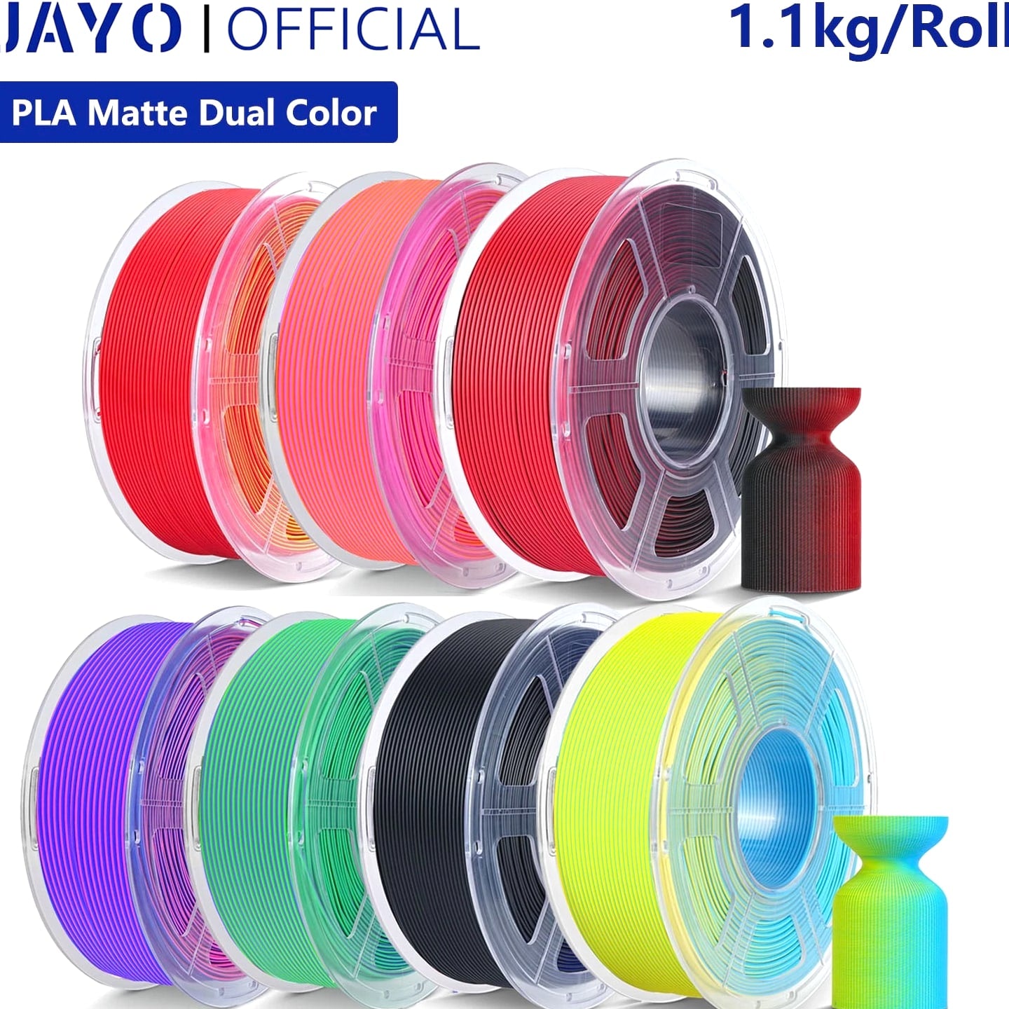 【BUY 10 PAY 6】JAYO 1.1KG PETG PLA PLA+2.0 TPU ABS 3D Printer Filament 1.75mm ASA