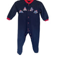 Marks Spencer Paddington Bear Sleepsuit Baby 3 6 Months Navy Red Footed Pajamas