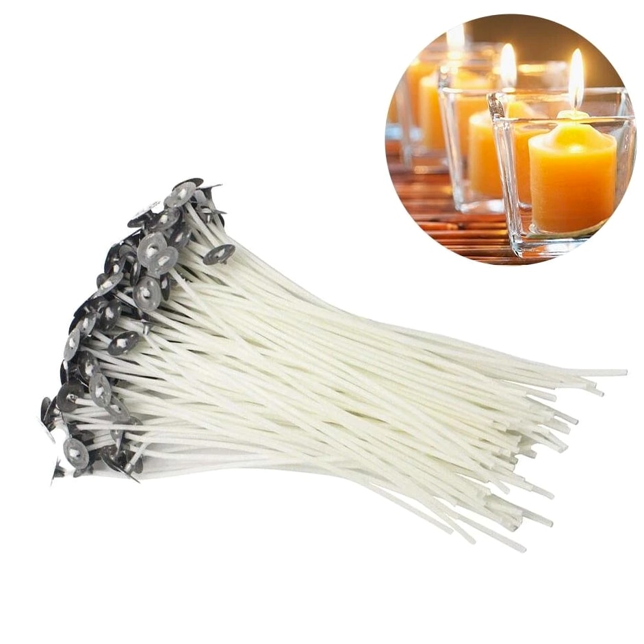 Candle Wicks 6 Inch Cotton Core Candle Making Supplies Pre-Tabbed 100 PCS
