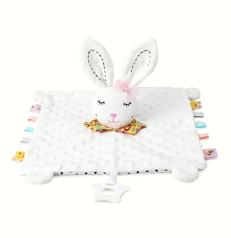 Datgo Elephant Baby Comforter Blanket with Rattle Toy