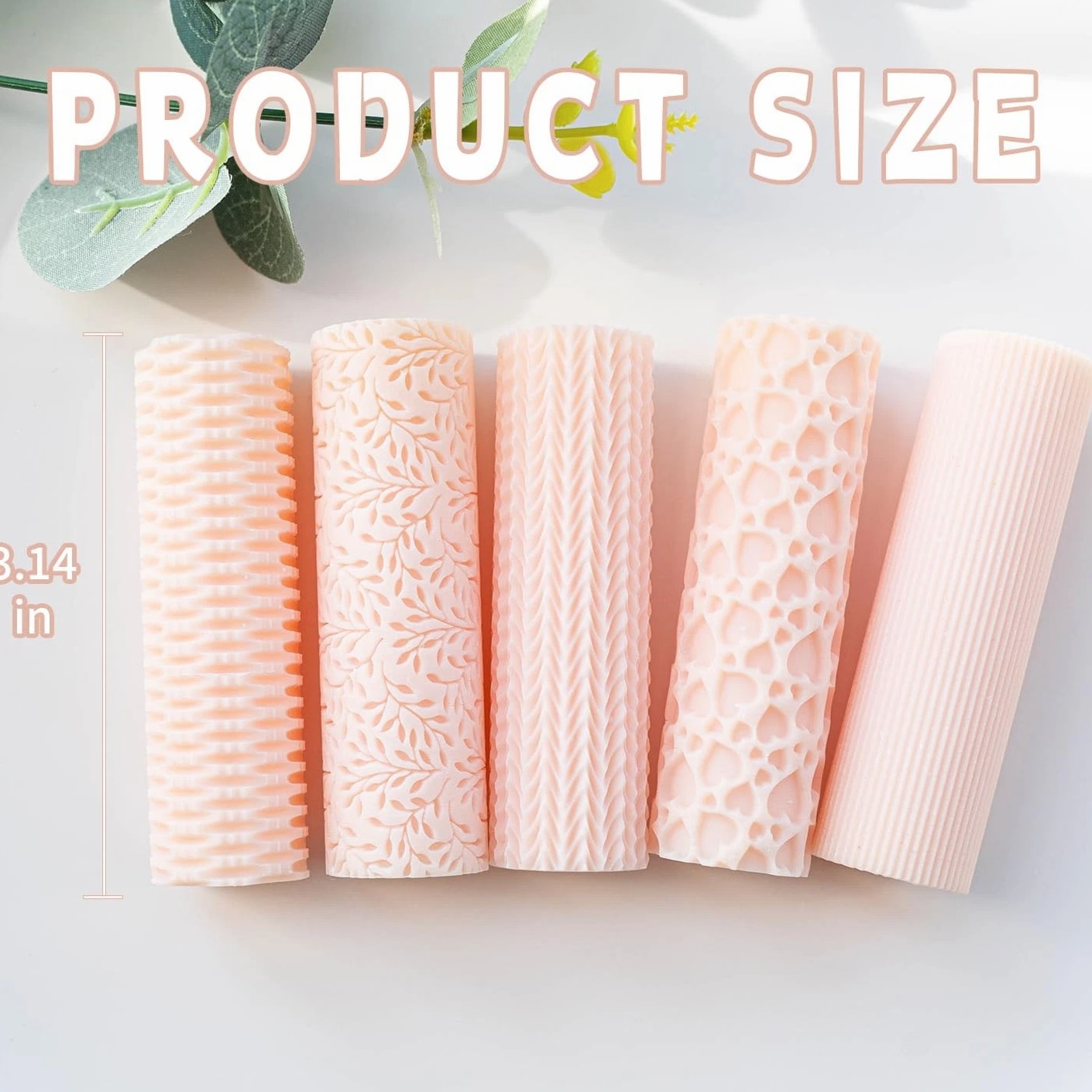 TAINSKY 5 Pcs Polymer Clay Texture Roller, Pottery Stamps Style B Set