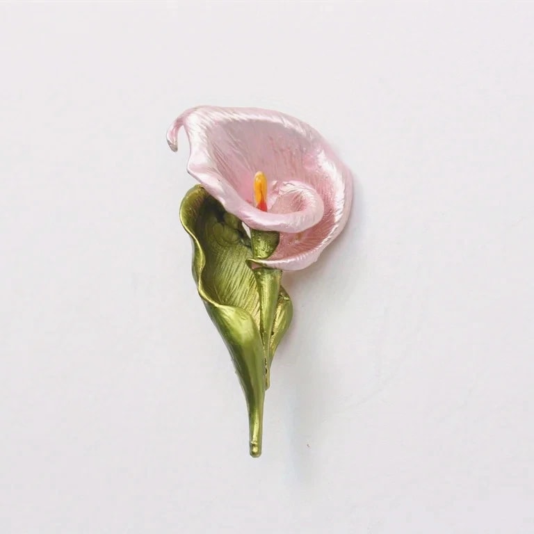 Fashion Rhinestone Brooch Plant Flower Green Leaf Corsage Clothing Accessories