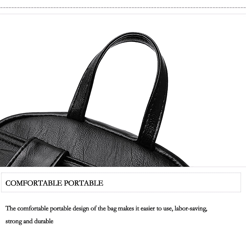 Women's PU Leather Backpack with Adjustable Straps, 29.5cm