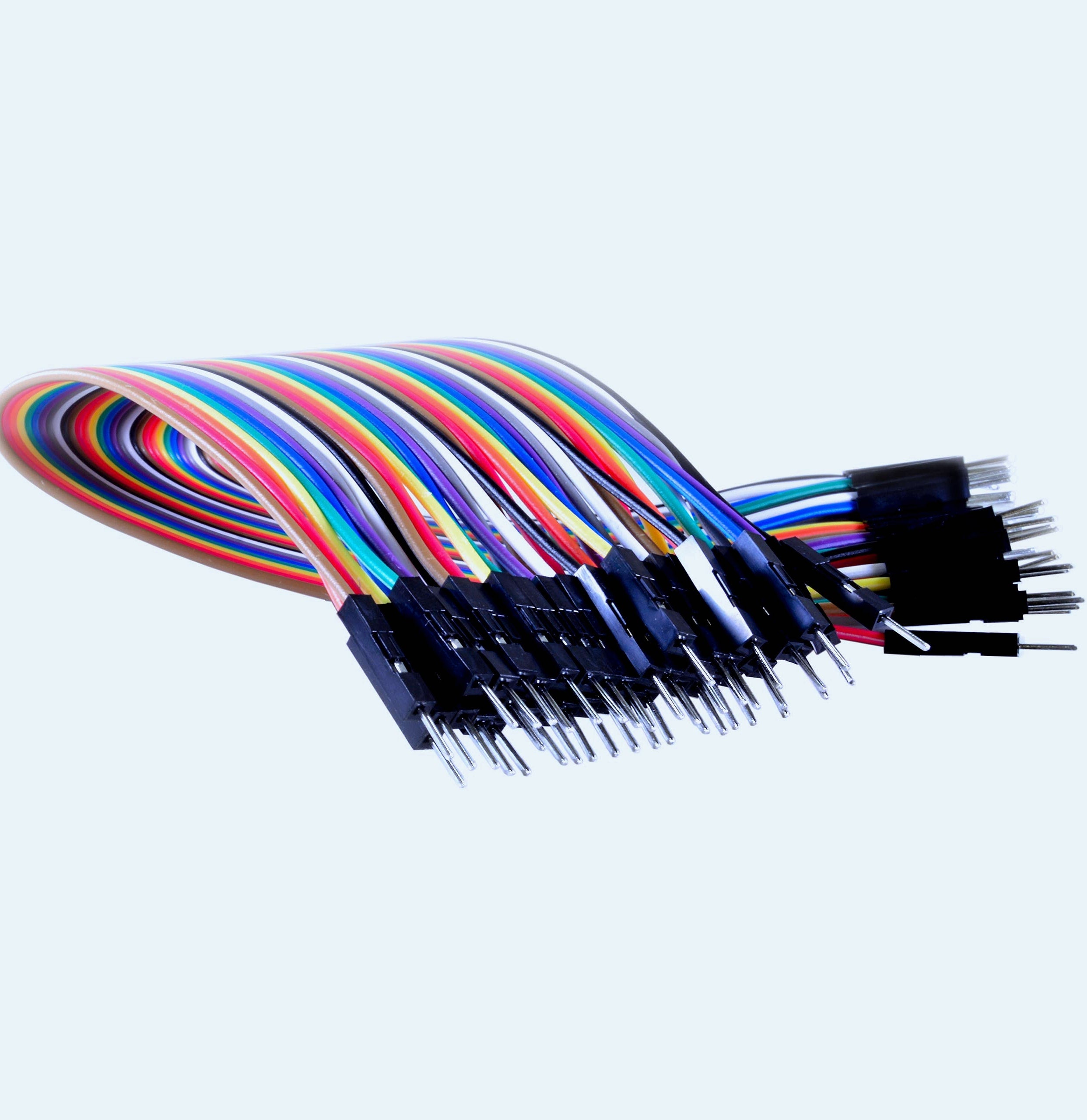 Male to Female 40-pin Dupont Jumper Cable, 8-inch Length - Ideal for Connections Between Microcontrollers and Solderless Breadboards, Peripherals, or Breakout Boards