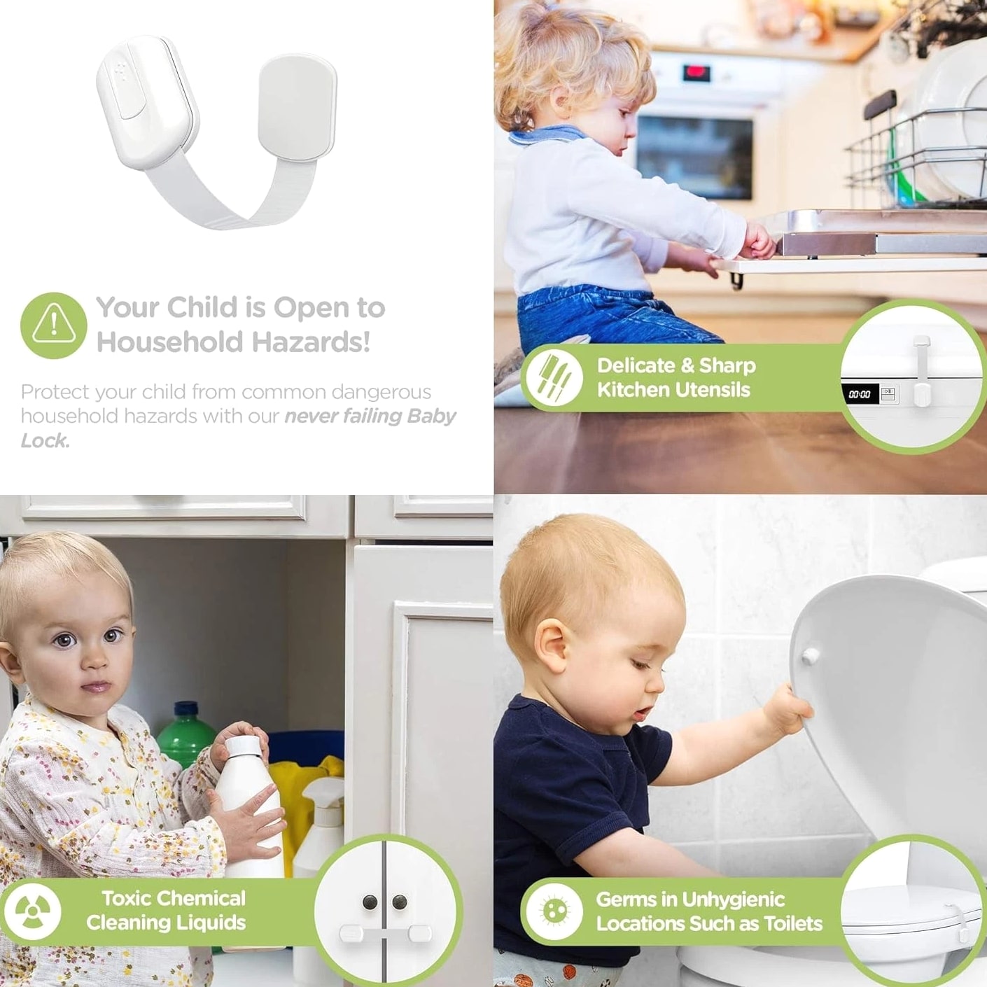 Baby Locks (8-Pack) Child Safety Cabinet Proofing - Safe Quick and EasyAdhesive