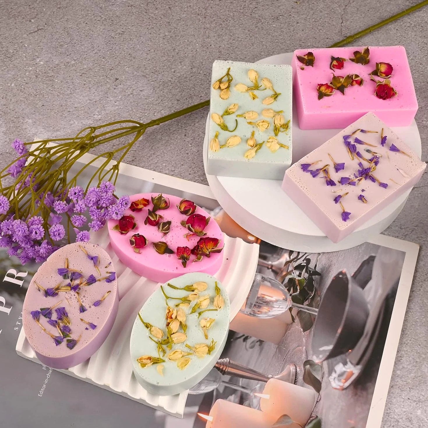 2-Pack 6 Cavity Silicone Soap Molds for DIY Soap Making & Desserts