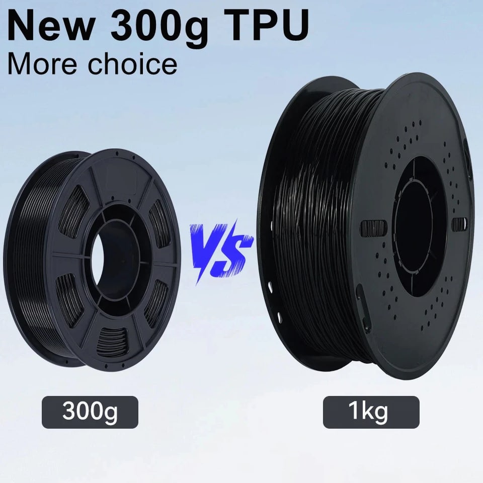 TPU Filament 1.75mm 0.3KG (Not 1kg) - Flexible 95A Soft 3D Printer Material