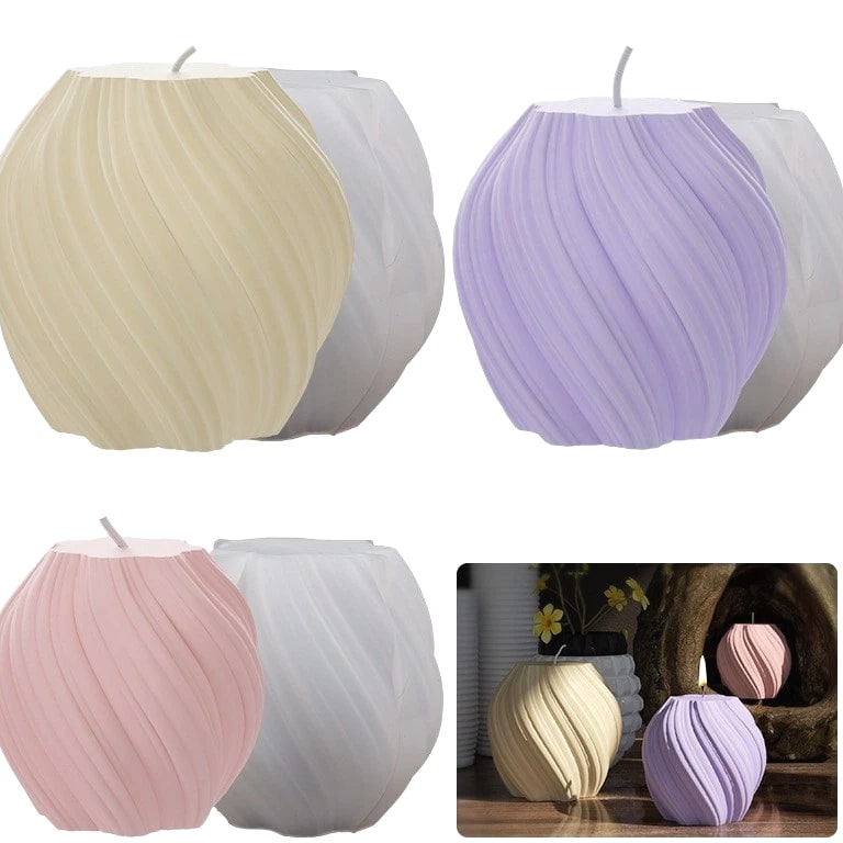 3 Pcs DIY Silicone Epoxy Resin Molds 3D Candle Pillar Soap Plaster Making Kit