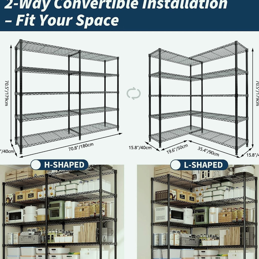 TWISTER.CK Heavy Duty Metal Shelving Unit 4/5 Tier