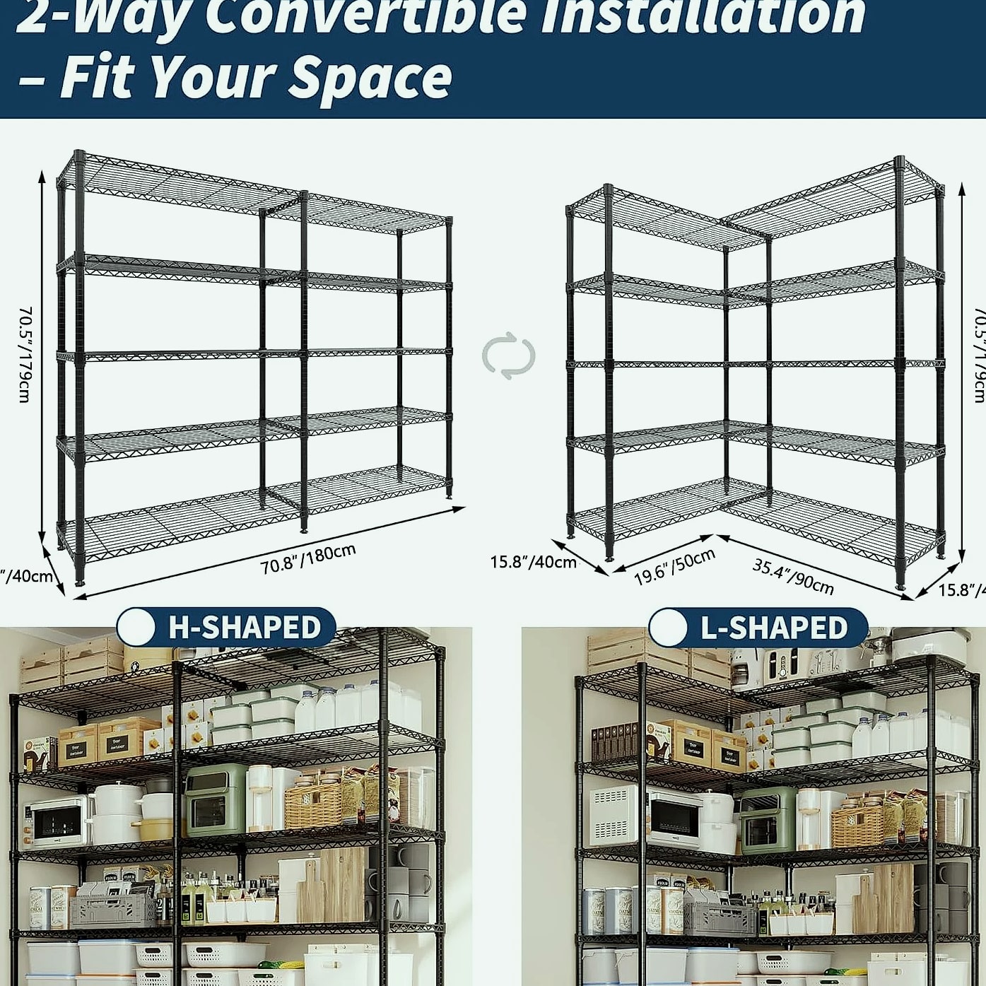 TWISTER.CK Heavy Duty Metal Shelving Unit 4/5 Tier