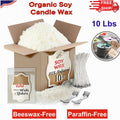 Natural Organic Soy Candle Wax Bulk For Candle Making, 10 lbs Soy Wax Flakes Kit