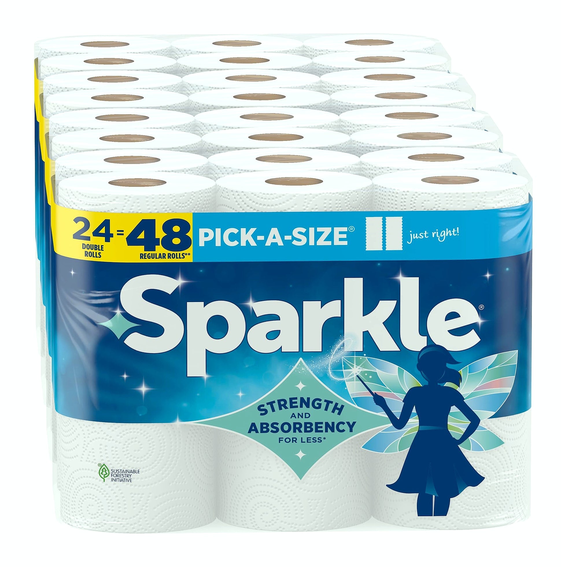 Sparkle Pick-A-Size Paper Towels, 6 Double Rolls, 2-Ply Kitchen Cleanup