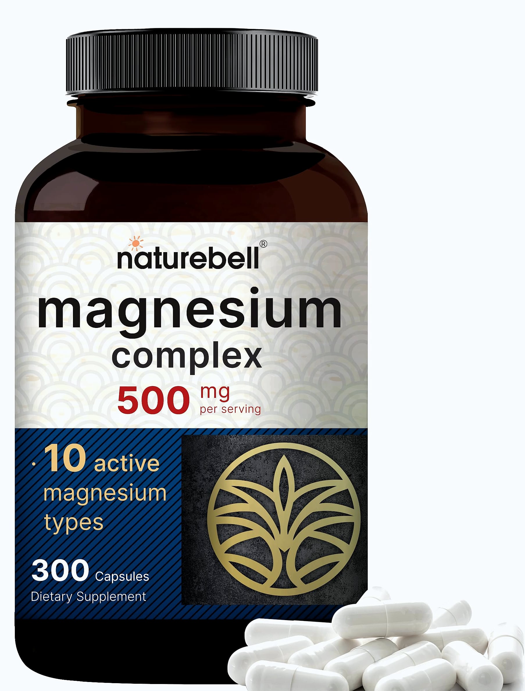 NatureBell Magnesium Complex 500mg, 300 Capsules Supplement