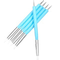 5 Pcs/set Soft Pottery Clay Tool Silicone & Stainless Steel Two Head Sculpting P