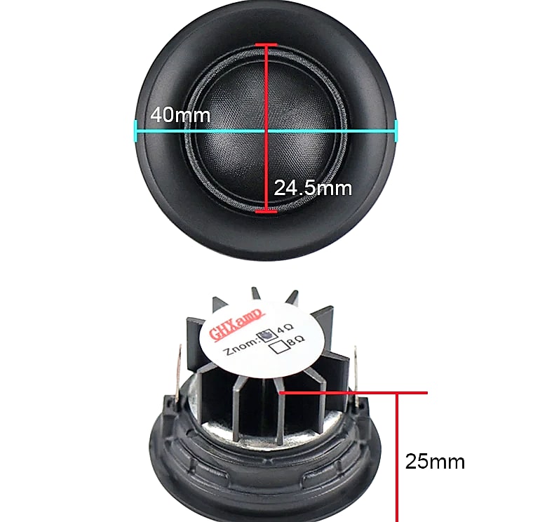 GHXAMP 20 Core 1.5 inch Tweeter Car Speaker 4ohm 10W Pair