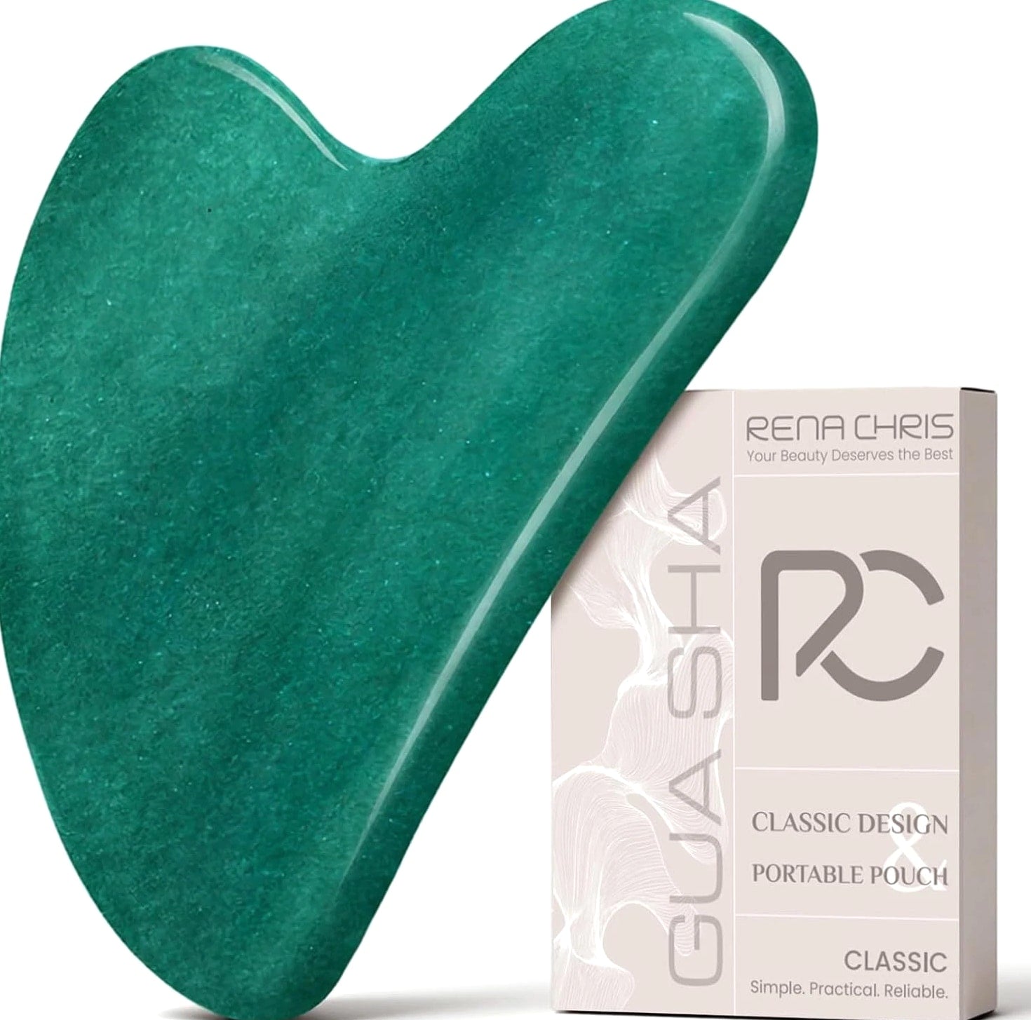 Jade Stone Gua Sha Facial Tools: Guasha Tool for Face Acupuncture Therapy, Facial