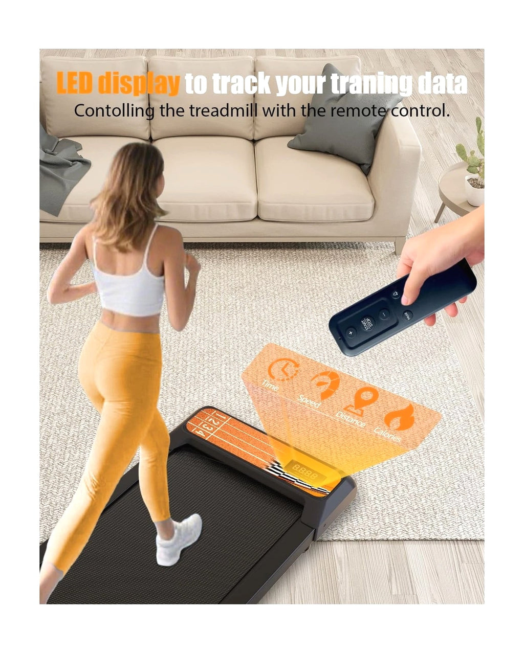 HCOIW Walking Treadmill Pad with Incline - Portable Under Desk Treadmill