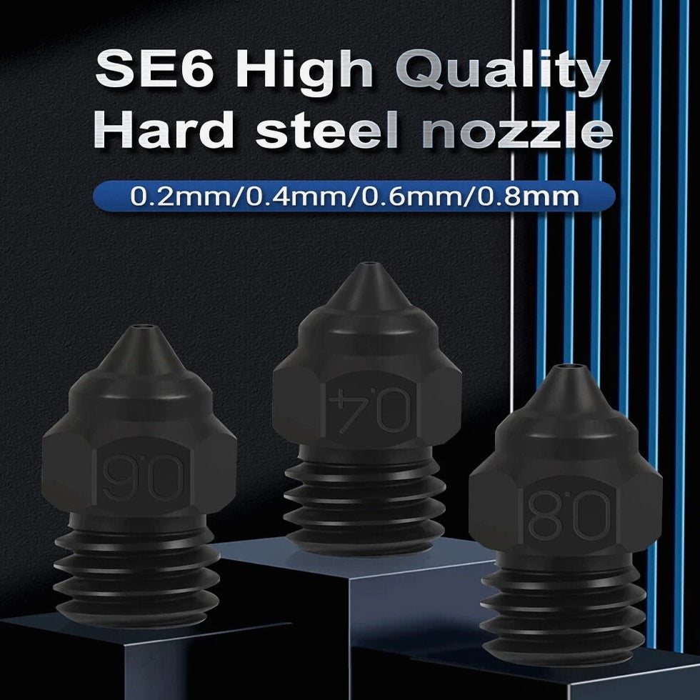 SE6 Hard Steel Nozzles for CR6 SE/CR10/Ender 3/Ender 5 3D Printer Parts 1.75MM