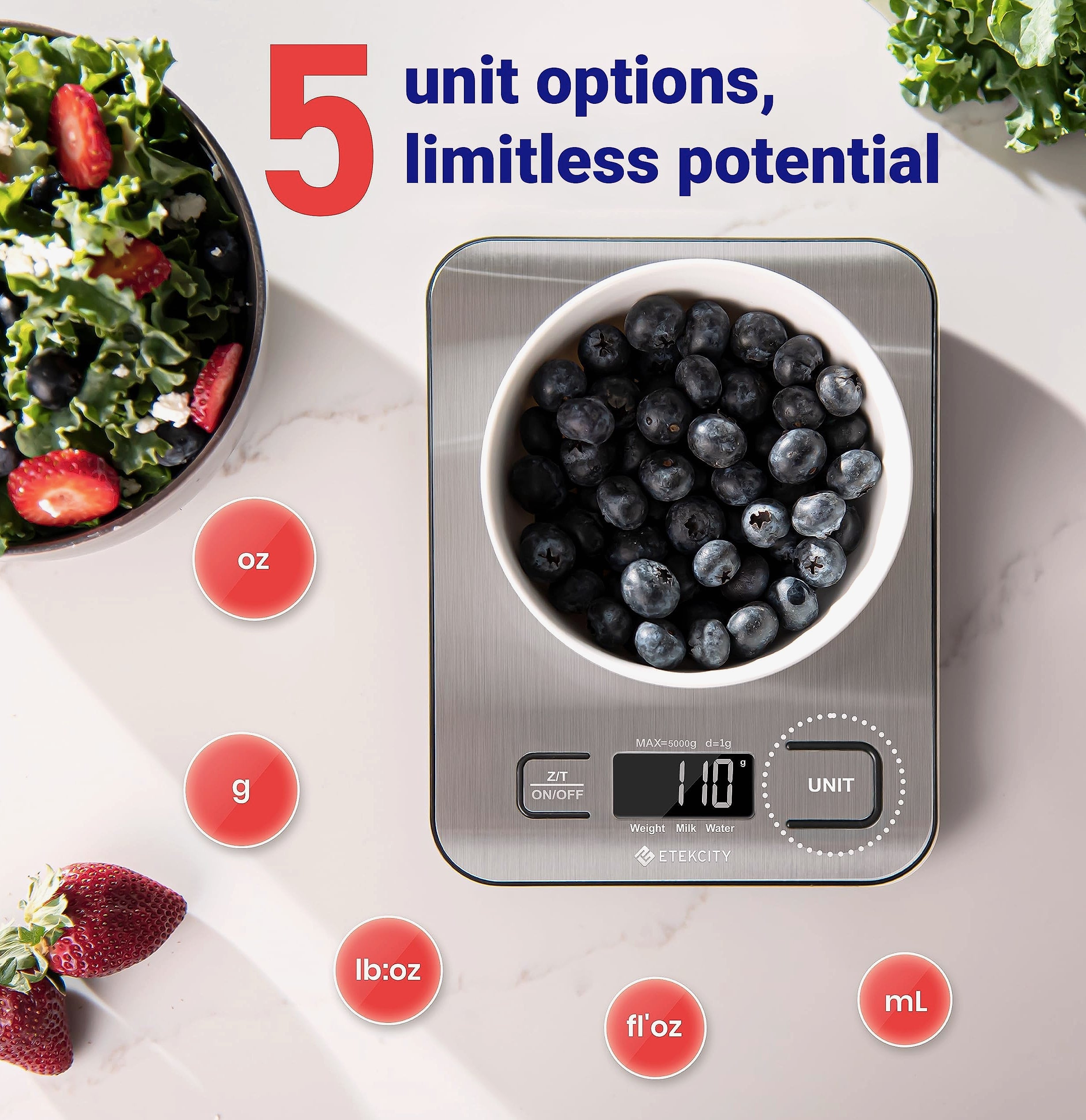 Etekcity Digital Food Scale, 11lb Capacity for Cooking and Baking