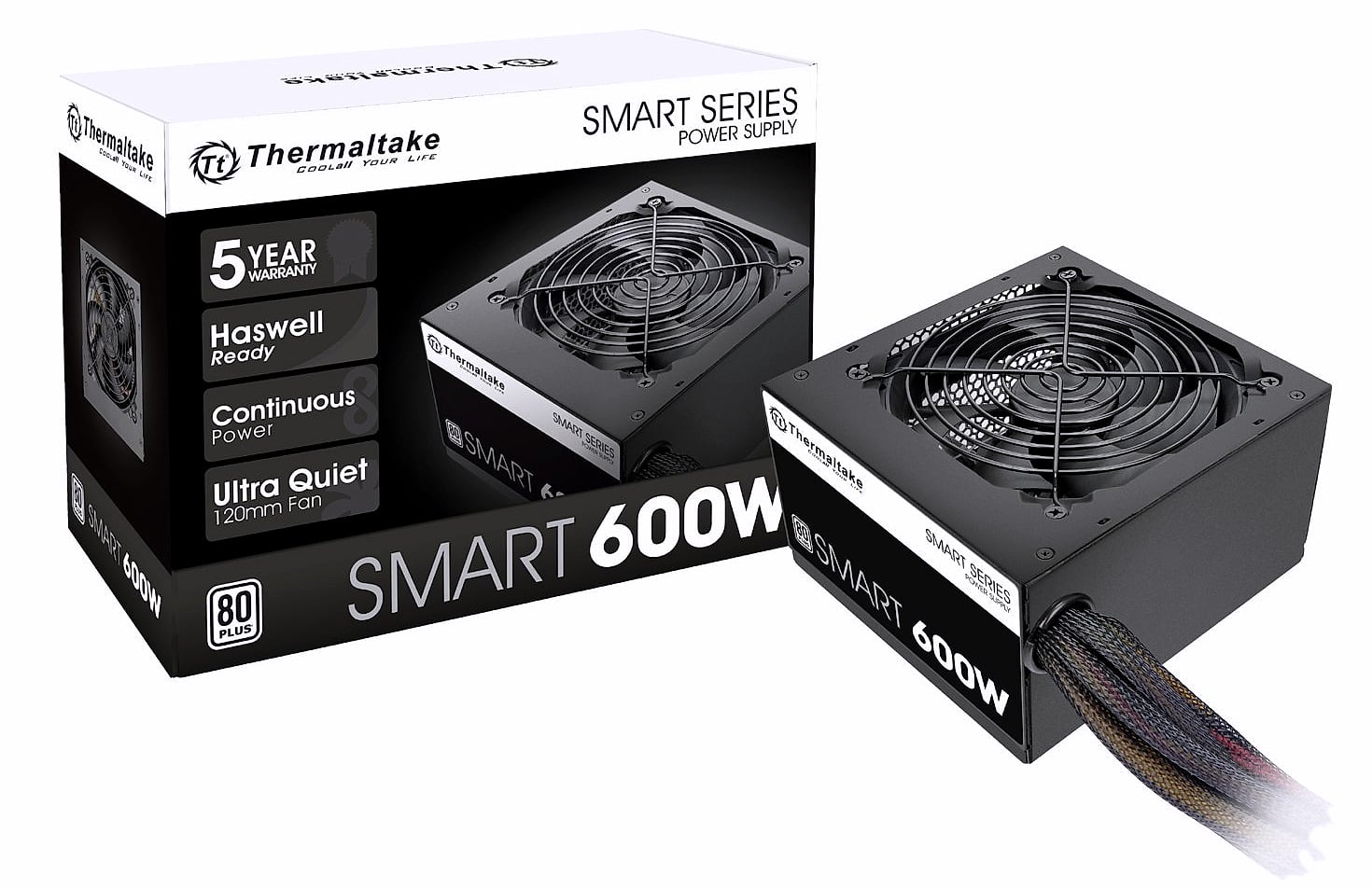 Thermaltake Smart 600W ATX Power Supply 80 Plus Certified