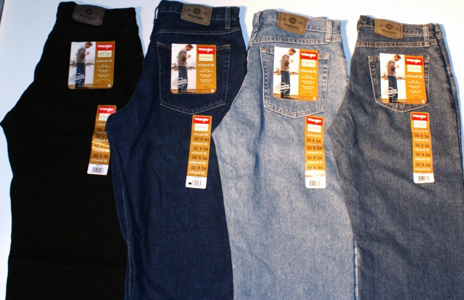New Wrangler Relaxed Fit Jeans Men's Big and Tall Sizes Four Colors Available