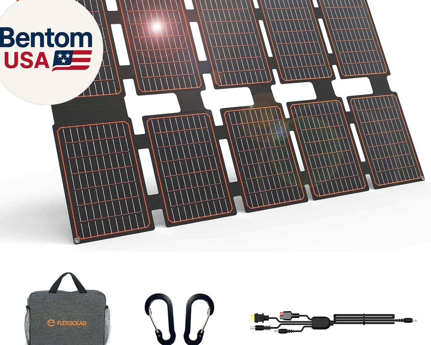 100W Portable Solar Panels Chargers with PD3.0 USB-C,QC3.0 USB-A and DC Outputs