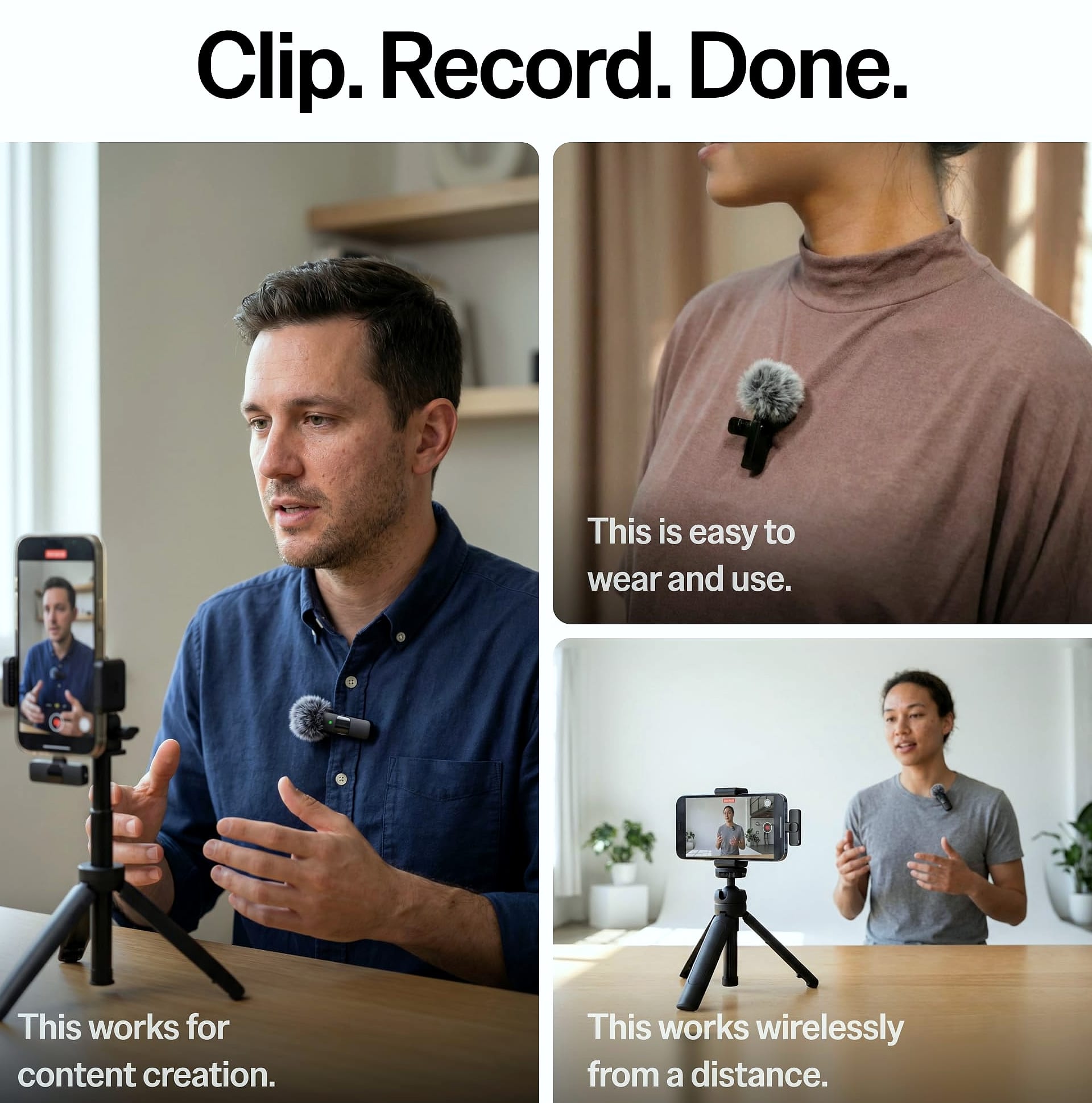Mini Mic Pro Wireless Lavalier Microphone 2-Pack