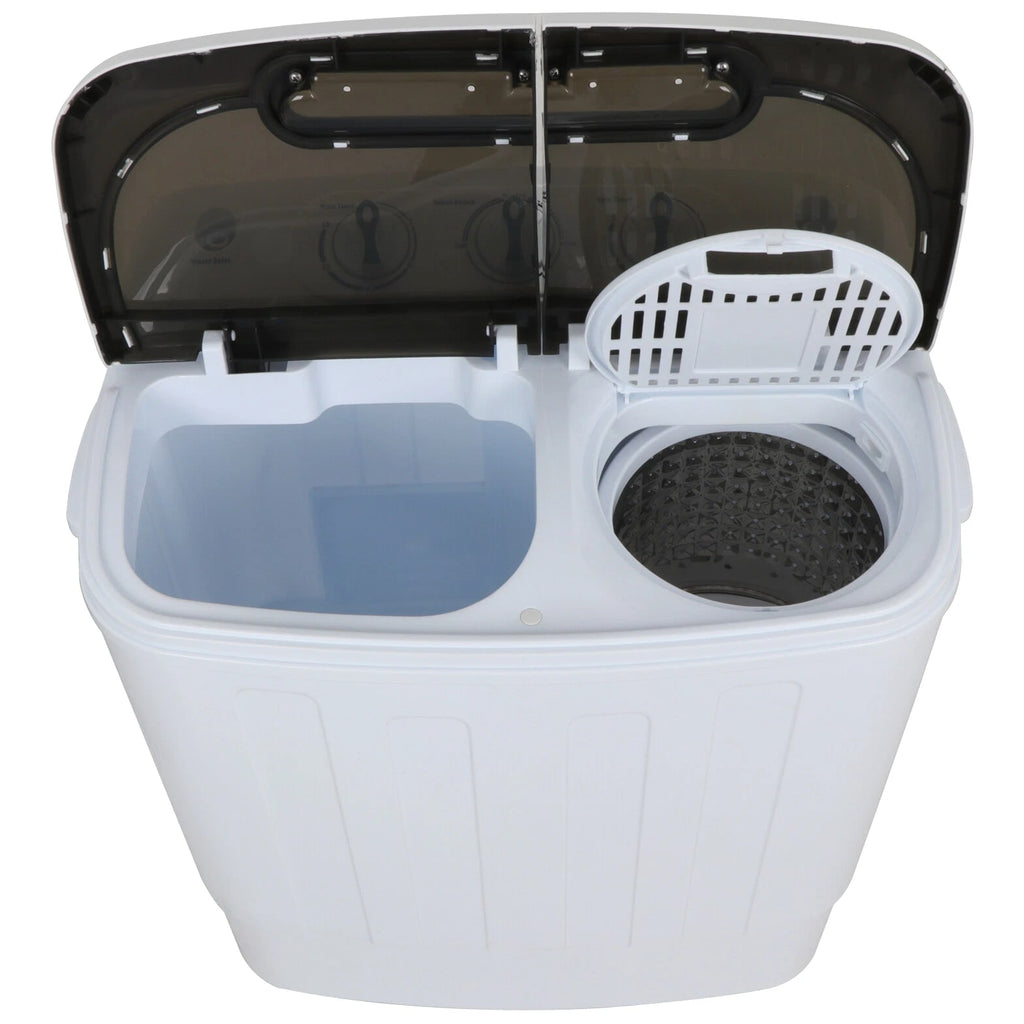 White Compact Portable Washer & Dryer with Mini Washing Machine and Spin Dryer