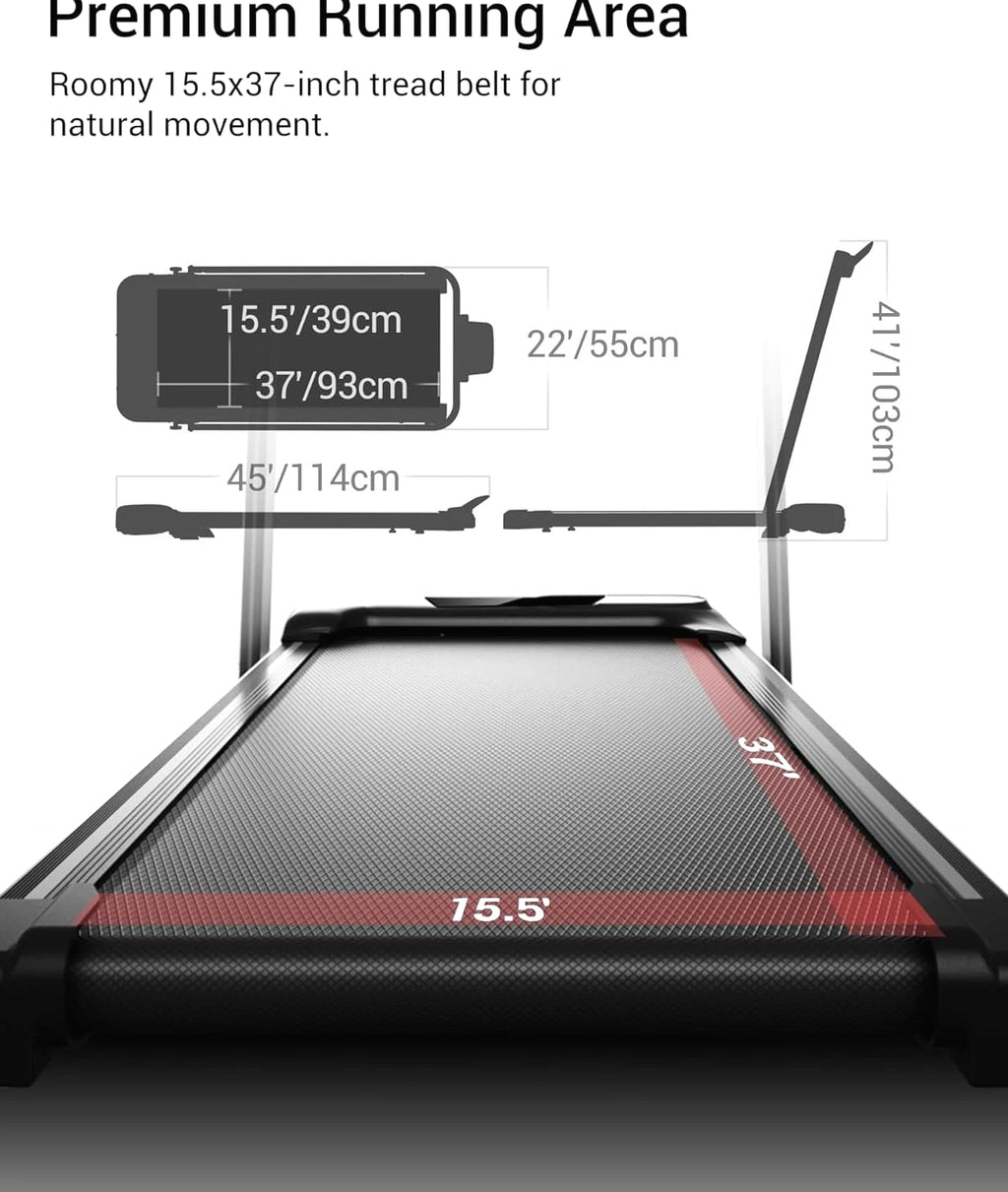 3-in-1 Foldable Treadmill with 300 LBS Capacity, 15% Incline Walking Pad Treadmills for
