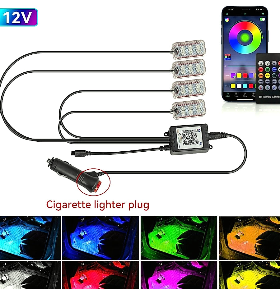 WUMFIRE Car Interior LED Ambient Lighting Kit with Remote Control