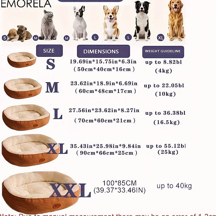 KEMORELA Oval Snuggle Pet Bed for Cats and Small Dogs