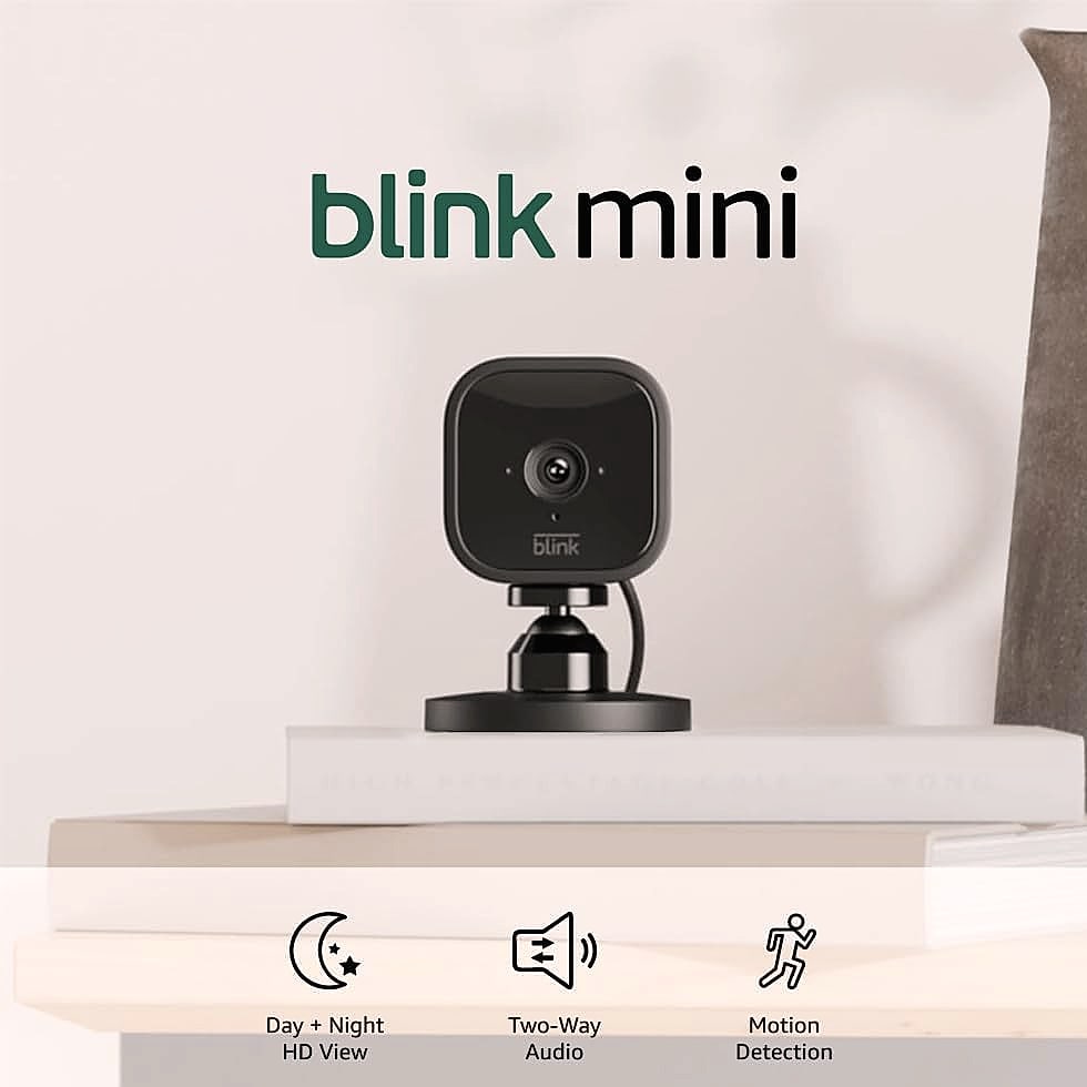 Blink Mini 2-Pack 1080p HD Indoor Security Camera with Night Vision