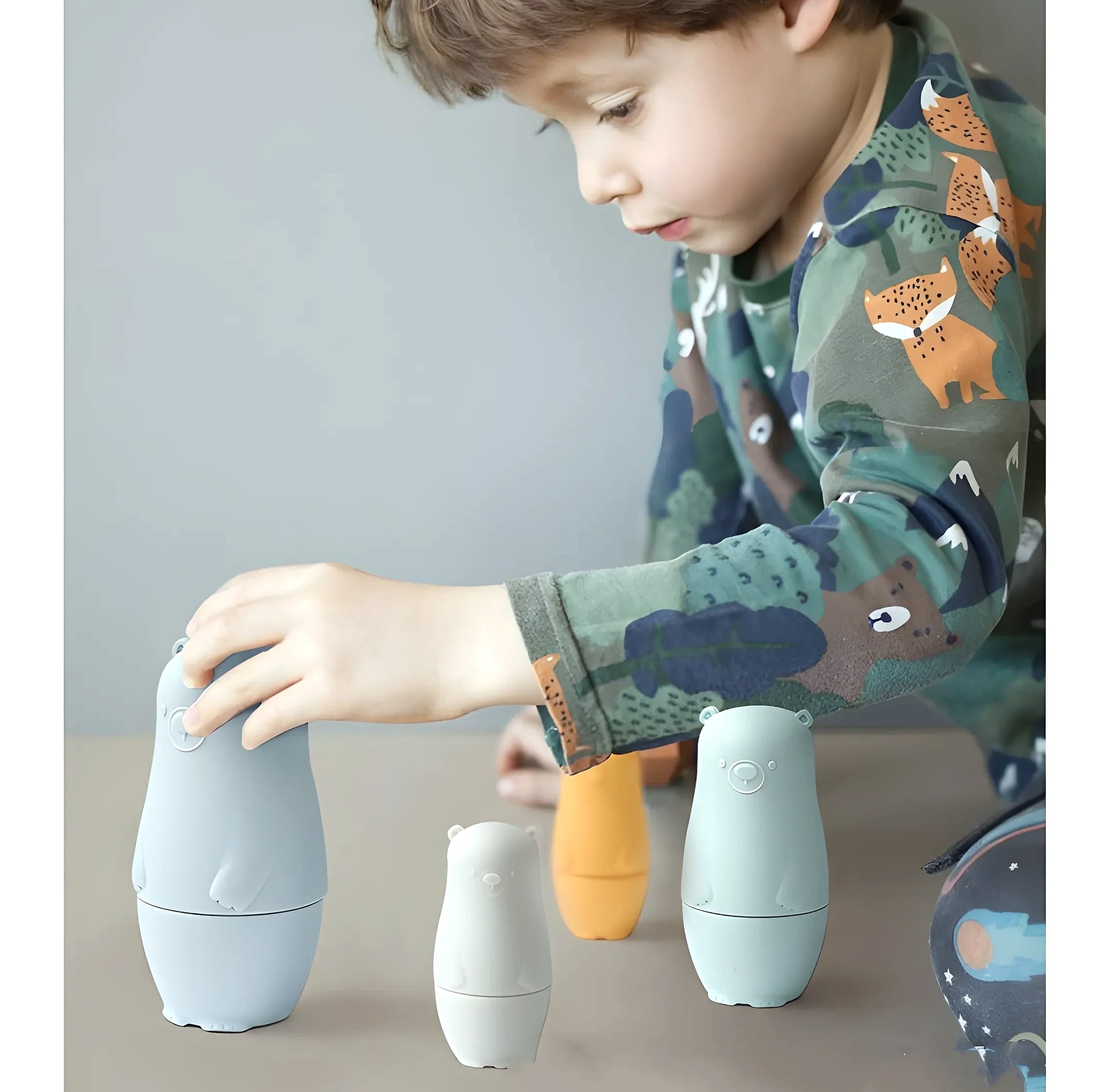 5-Piece Silicone Stacking Puzzle Nesting Toys for Babies