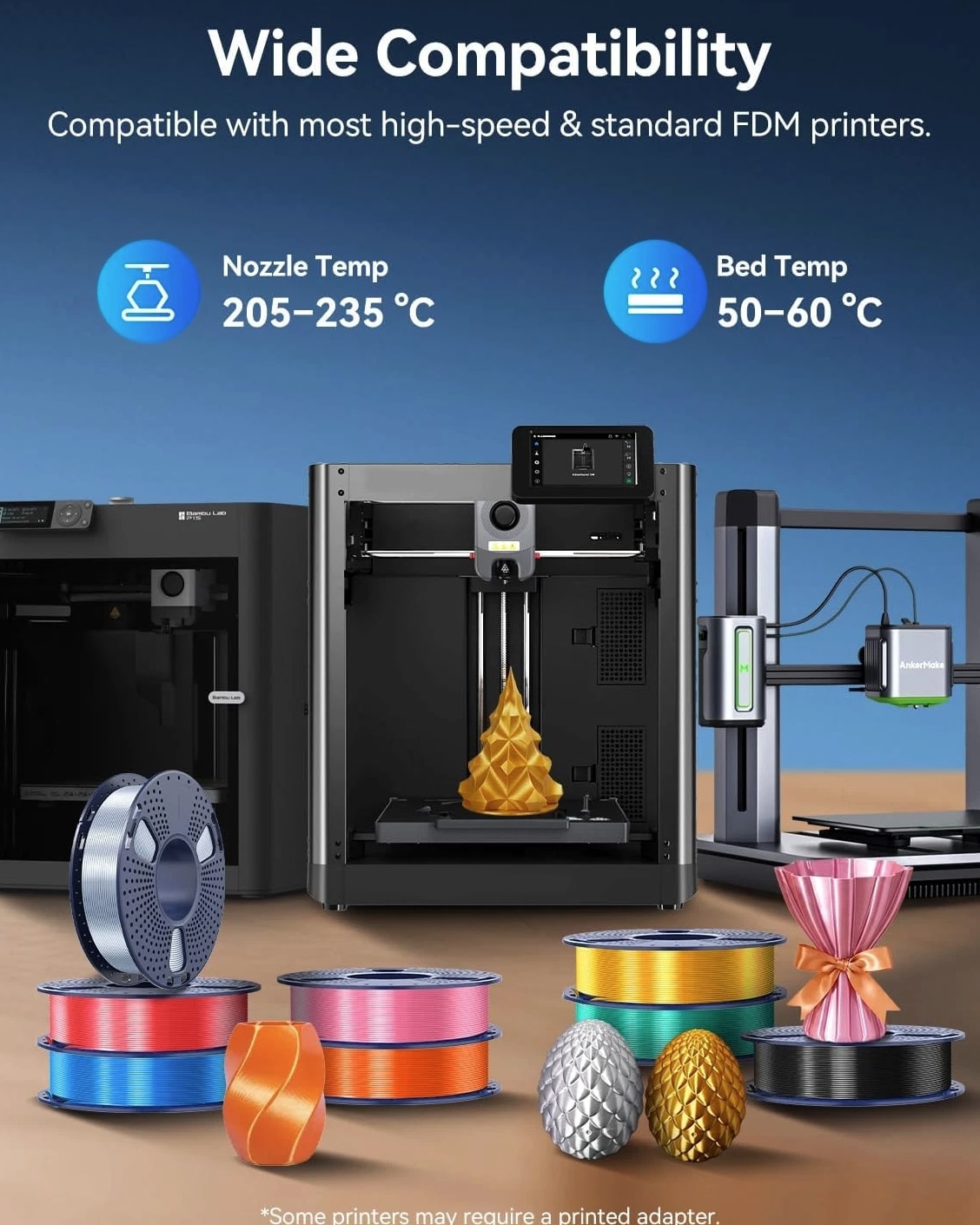 Silk PLA Filament Bundle 1.75Mm, Silk 3D Printer Filament Multicolor, Individual