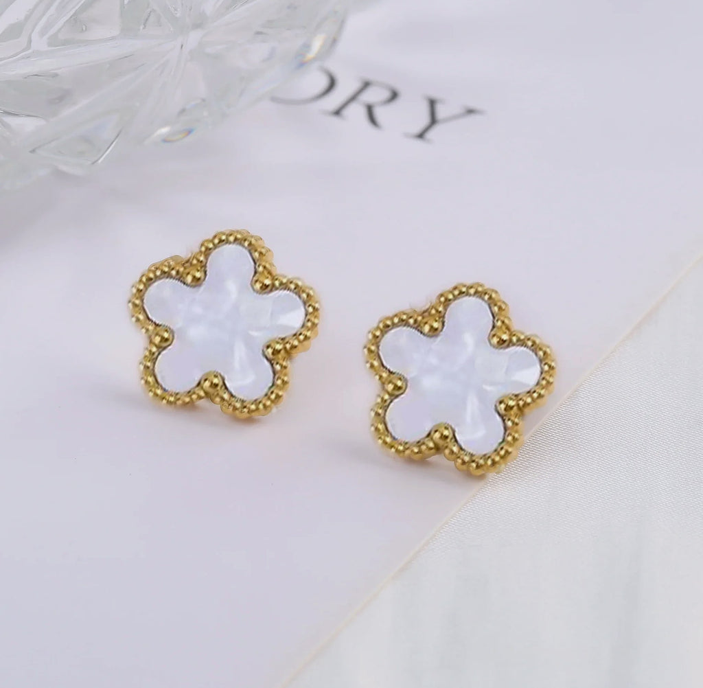 Stainless Steel Five Leaf Clover Flower Adjustable Bracelet