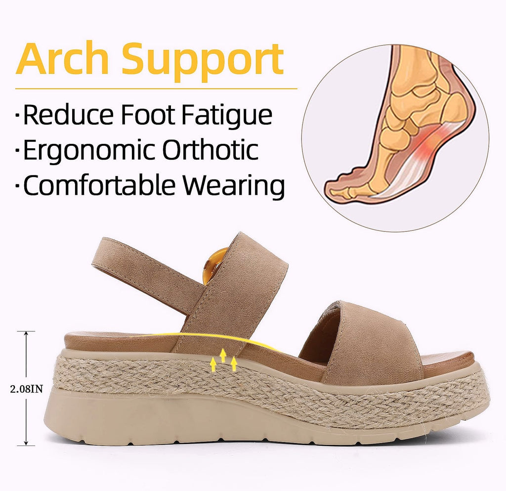 UBFEN Women's Espadrille Platform Sandals with Arch Support