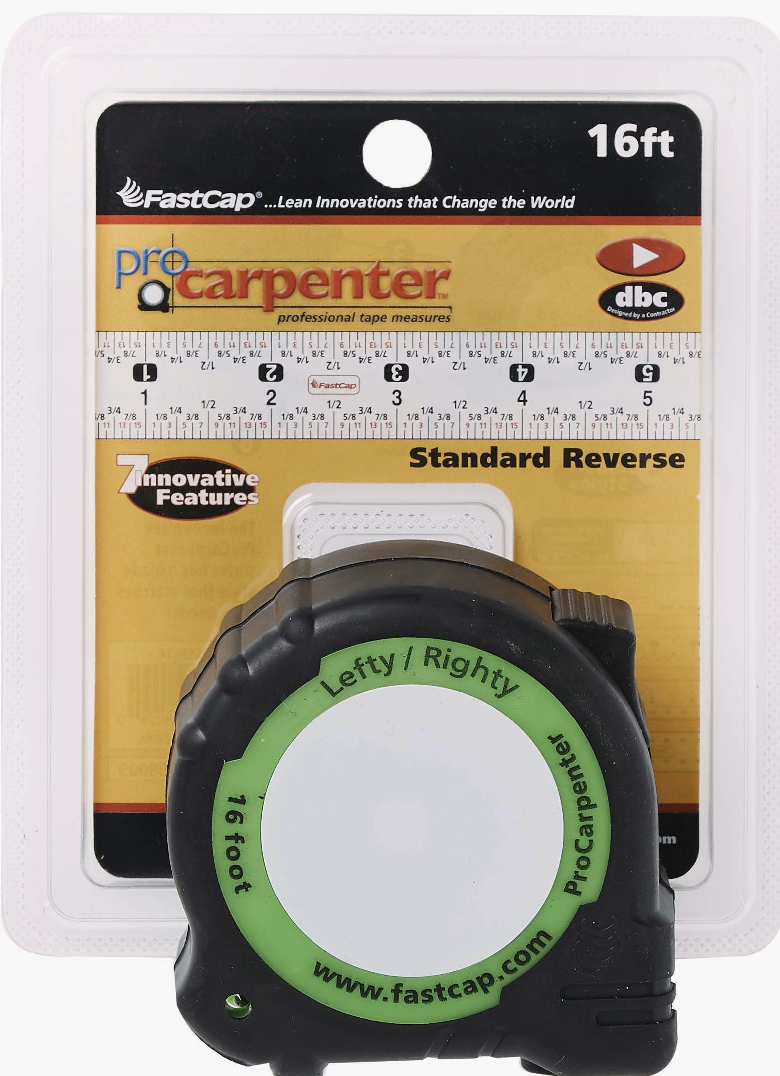 FastCap PSSR-16 16 Foot Reverse Measuring Tape for Carpenters