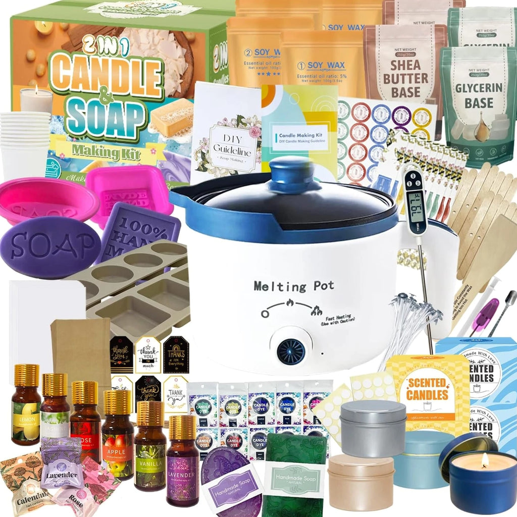 2-In-1 Candle & Soap Making Kit for Beginners, Complete All-in-One DIY Craft Kit