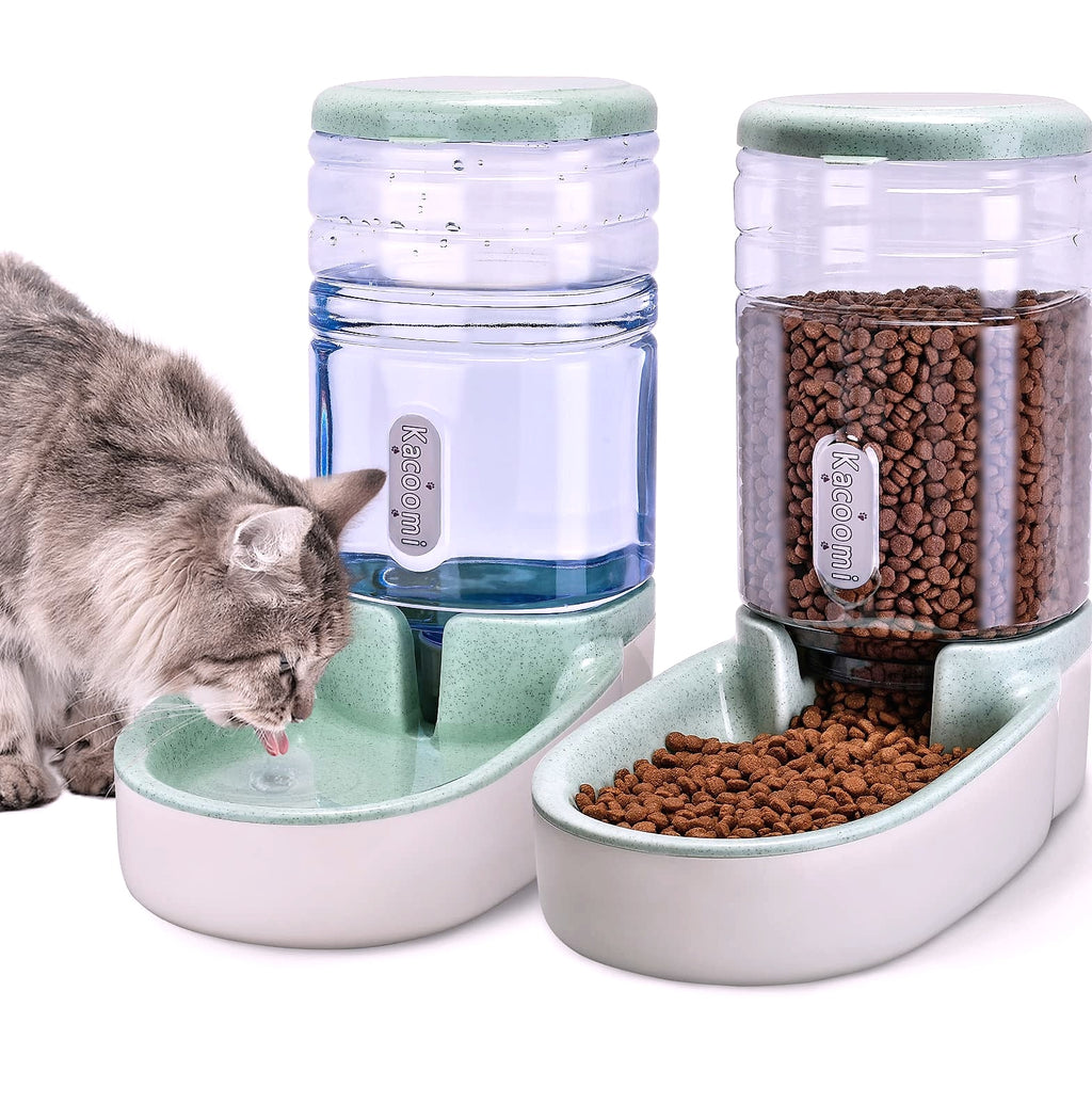 Kacoomi Automatic Pet Feeder and Water Dispenser Set, 1 Gallon