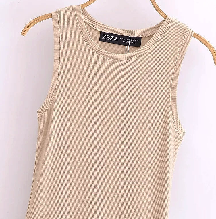 HXAO Women's Sleeveless Long Dress Black Khaki
