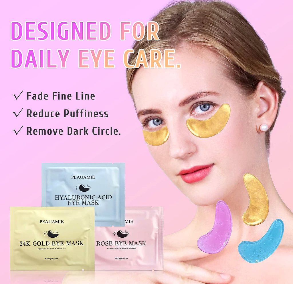 PEAUAMIE Under Eye Patches Gold Hyaluronic Acid 30 Pairs