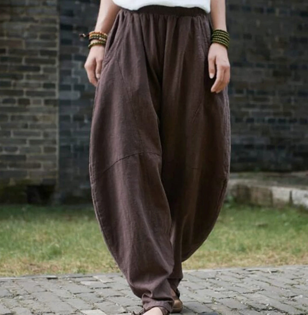 Aristarchus Cotton Linen Women's Cargo Pants Loose Fit