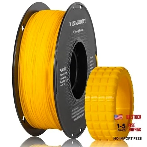 TPU Filament 1.75mm, TPU 95A Flexible 3D Printer - Traffic Yellow