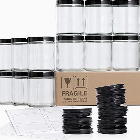 8 Oz Glass Candle Jars with Lids Round Containers For Candle Making